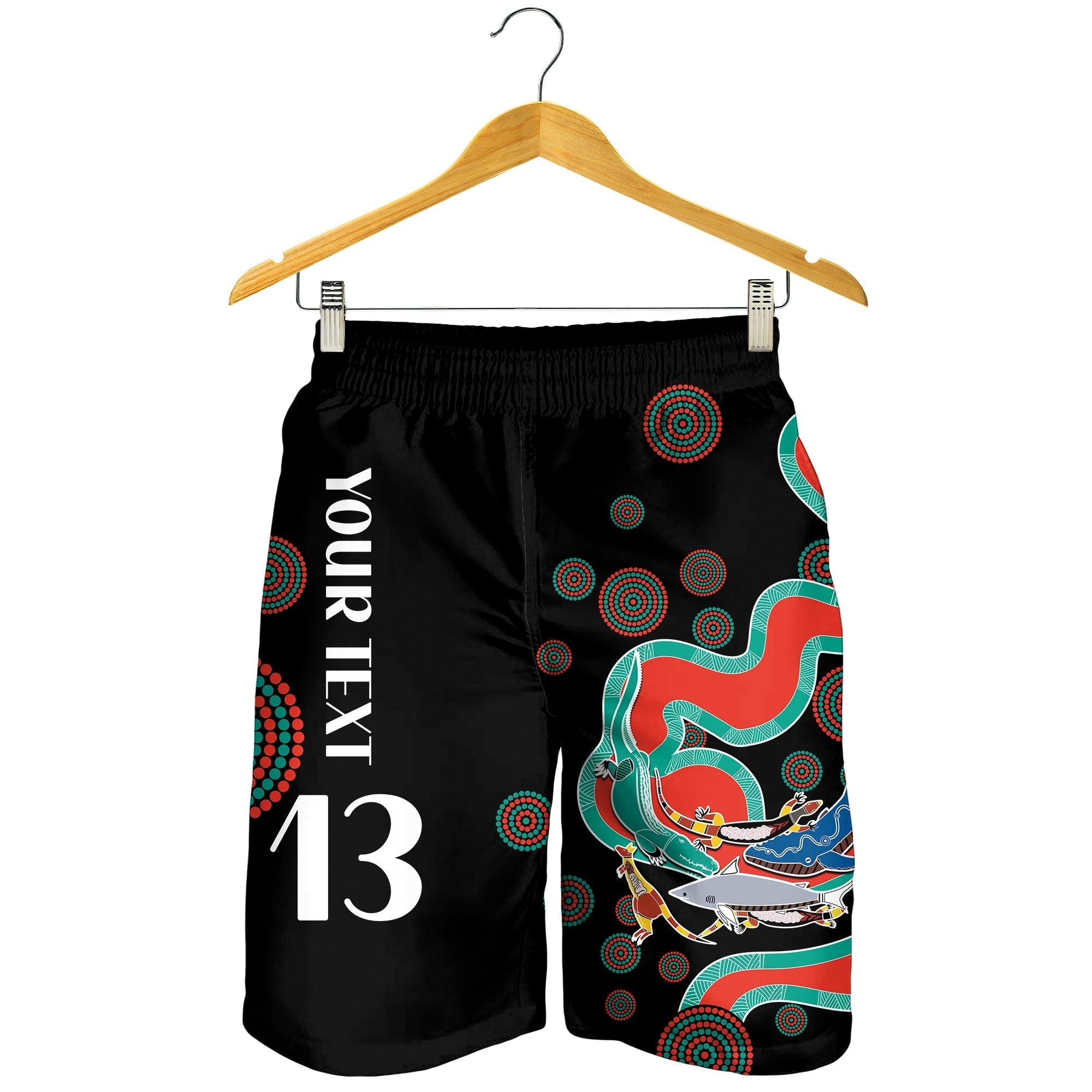 (Custom Text and Number) Rabbitohs Men Shorts Go The Bunnies Aboriginal - Vibe Hoodie Shop