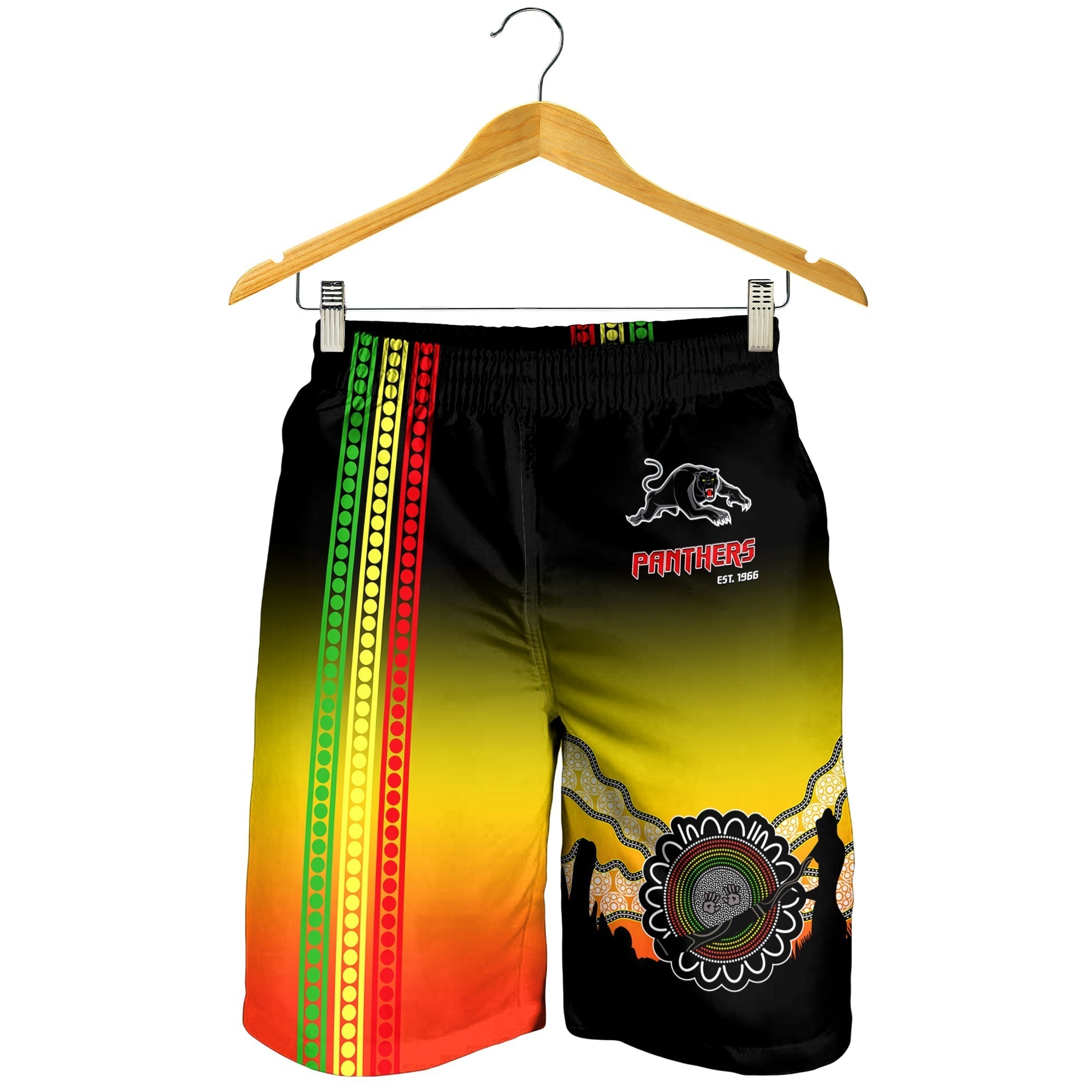 Panthers Men Shorts Go The Mighty Penrith Aboriginal Ver.02 - Vibe Hoodie Shop