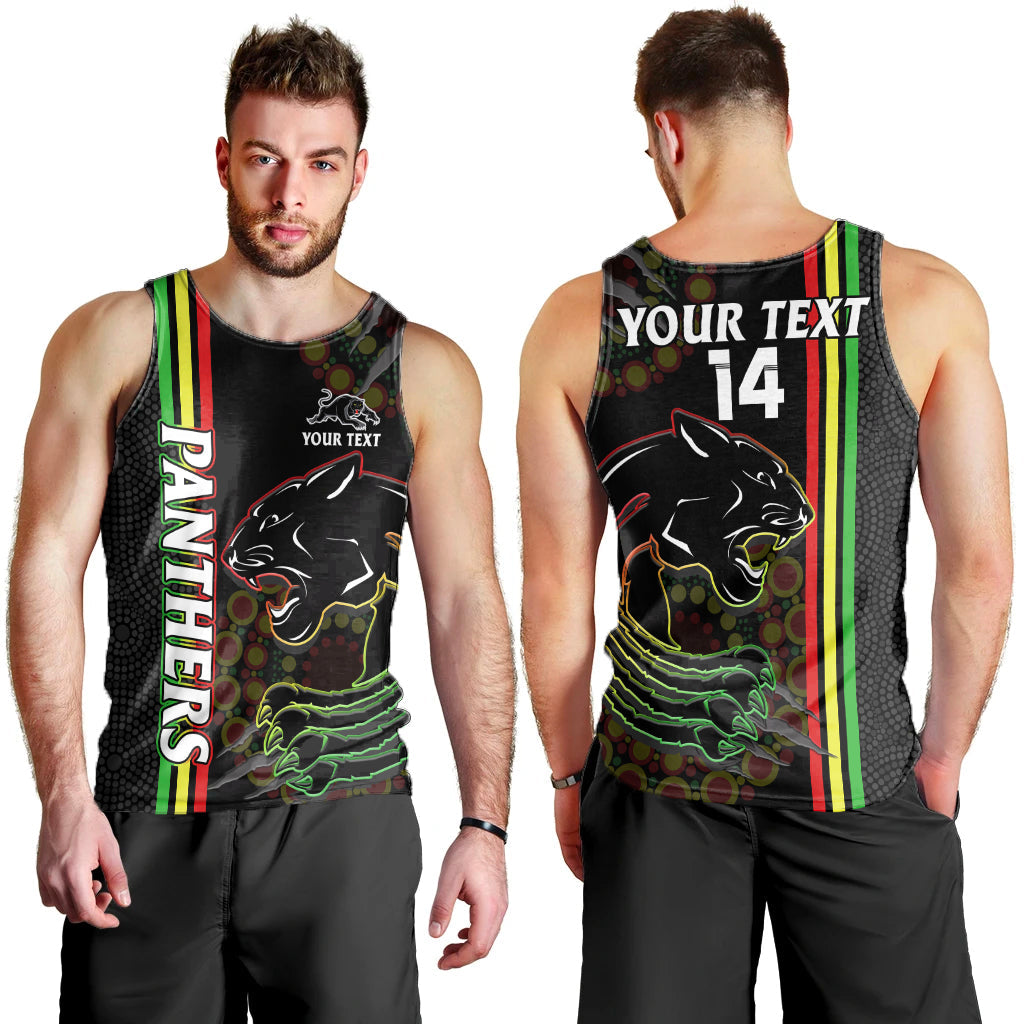 (Custom Text And Number) Panthers Rugby Men Tank Top The Mountain Men Aboriginal Art Dynamic - Vibe Hoodie Shop