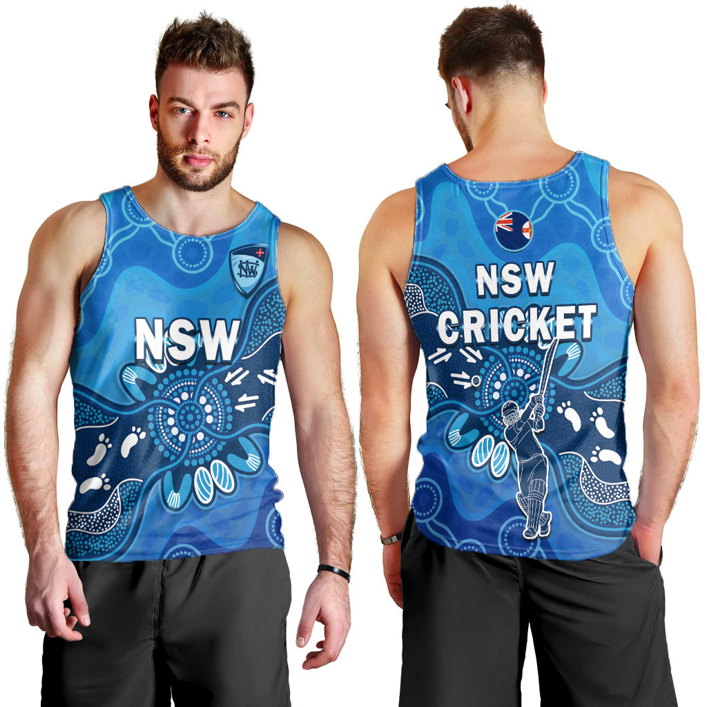 New South Wales Cricket Men Tank Top NSW 2022 Aboriginal Art - Vibe Hoodie Shop