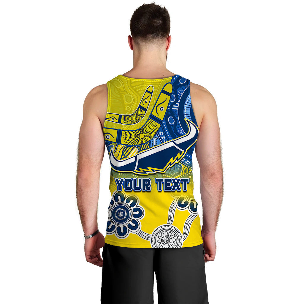 (Custom Personalised) Cowboys Rugby Men Tank Top Aboriginal Boomerang Go Premiers North Queensland - Vibe Hoodie Shop