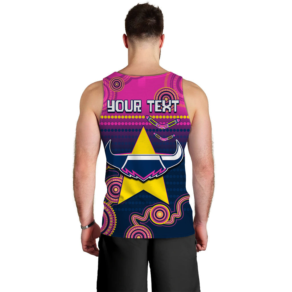 (Custom Personalised) Cowboys Rugby Men Tank Top Aboriginal Go Premiers North Queensland - Vibe Hoodie Shop