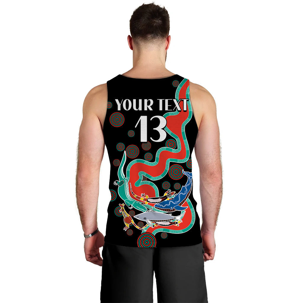 (Custom Text and Number) Rabbitohs Men Tank Top Go The Bunnies Aboriginal - Vibe Hoodie Shop