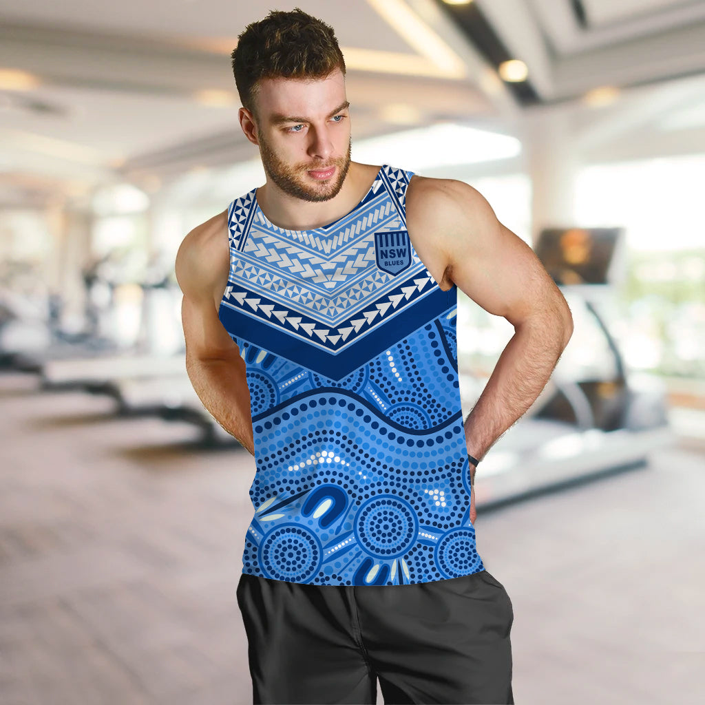 NSW Blues Men Tank Top Aboriginal and Polynesia Admirable - Vibe Hoodie Shop