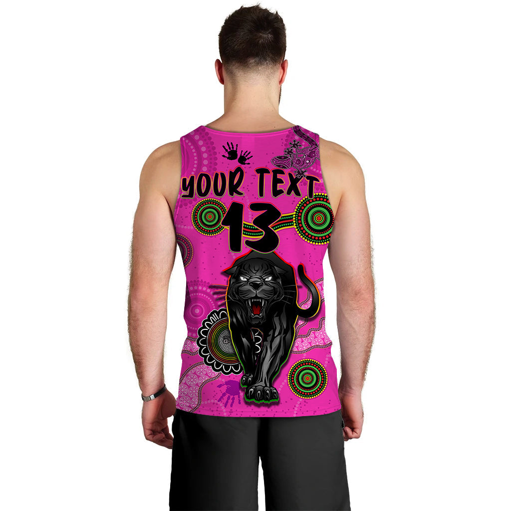 (Custom Text and Number) Panthers Men Tank Top Aboriginal with Lizard - Vibe Hoodie Shop