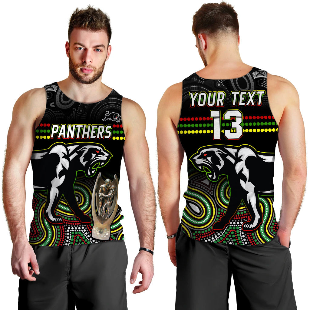 Custom Text and Number Panthers Rugby Men Tank Top Premiers 2022 Back to Back Champions - Vibe Hoodie Shop