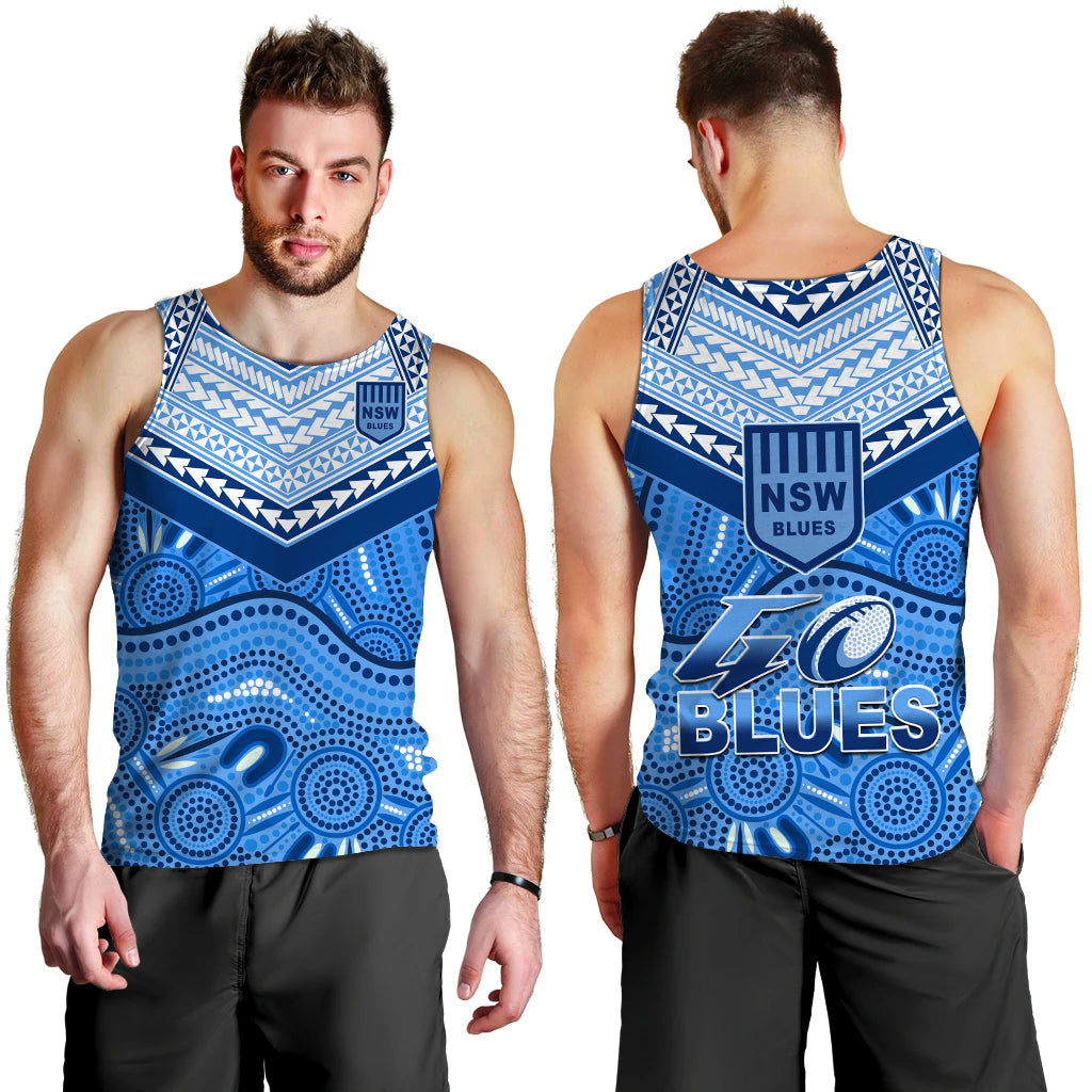 NSW Blues Men Tank Top Aboriginal and Polynesia Admirable - Vibe Hoodie Shop