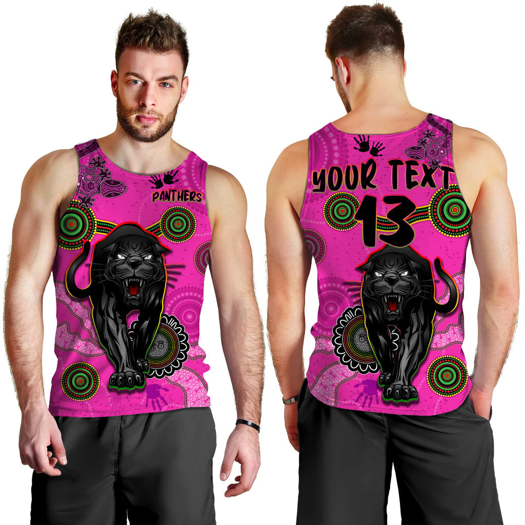 (Custom Text and Number) Panthers Men Tank Top Aboriginal with Lizard - Vibe Hoodie Shop