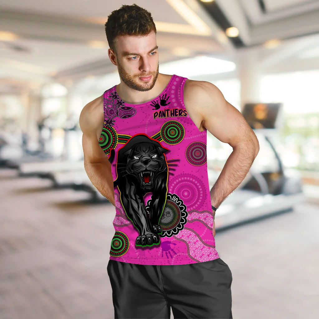 (Custom Text and Number) Panthers Men Tank Top Aboriginal with Lizard - Vibe Hoodie Shop
