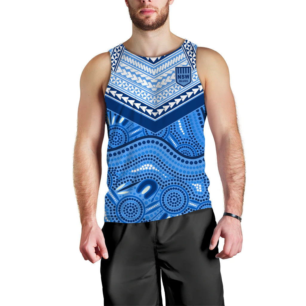 NSW Blues Men Tank Top Aboriginal and Polynesia Admirable - Vibe Hoodie Shop
