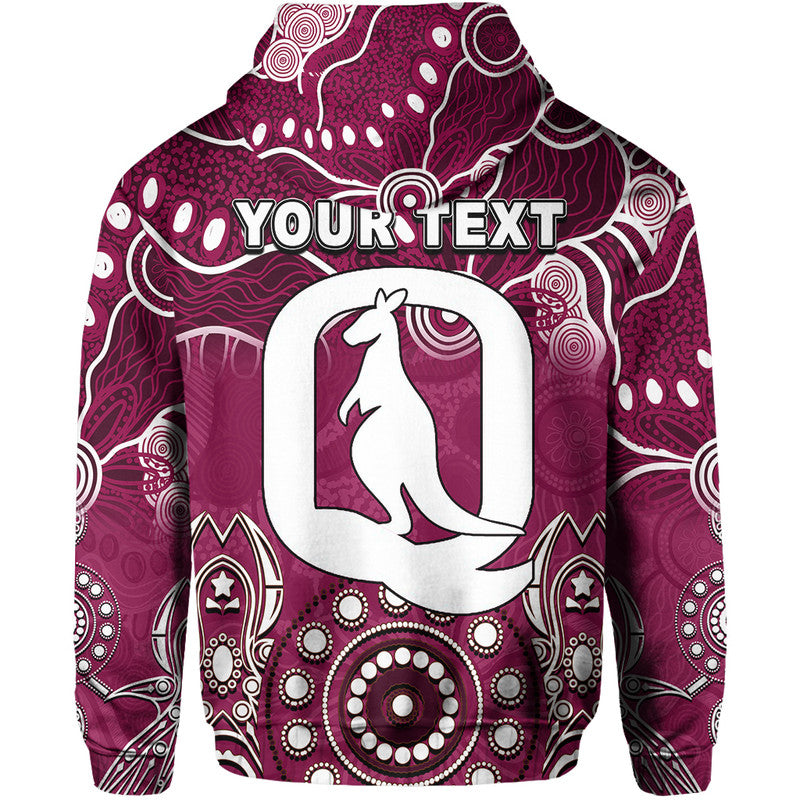 (Custom Personalised) Queensland Maroons Hoodie Aboriginal LT6 - Vibe Hoodie Shop