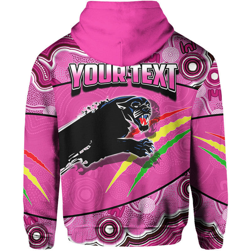 (Custom Personalised) Panthers Rugby Hoodie Aboriginal Basic Style-Pink LT6 - Vibe Hoodie Shop