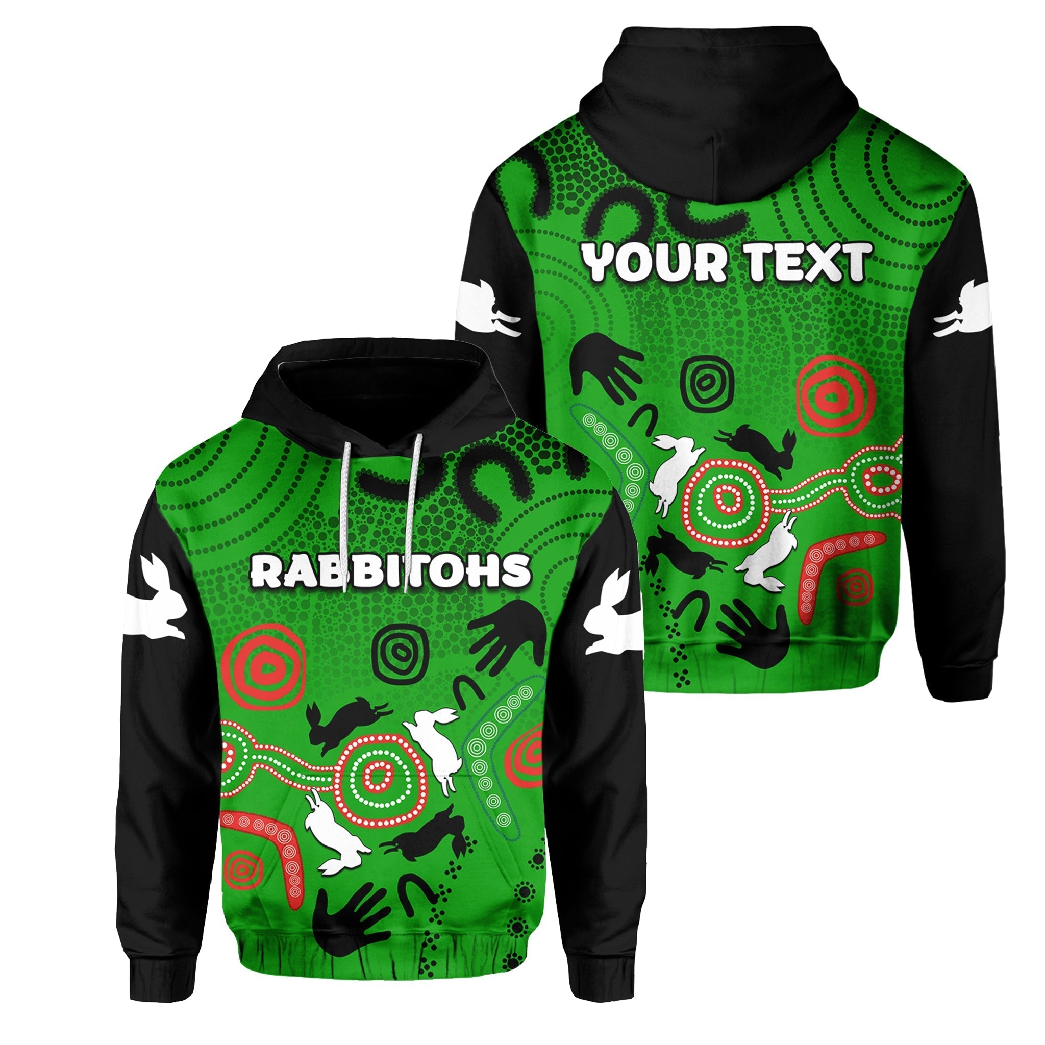 (Custom Personalised) South Sydney Rabbitohs Indigenous Hoodie No.3 LT6 - Vibe Hoodie Shop