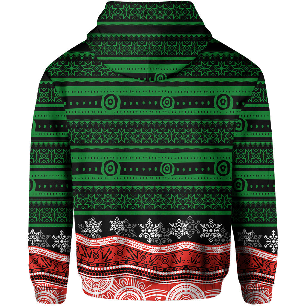 South Sydney Rabbitohs Zip Hoodie Christmas Mix Aboriginal No.1 LT6 - Vibe Hoodie Shop