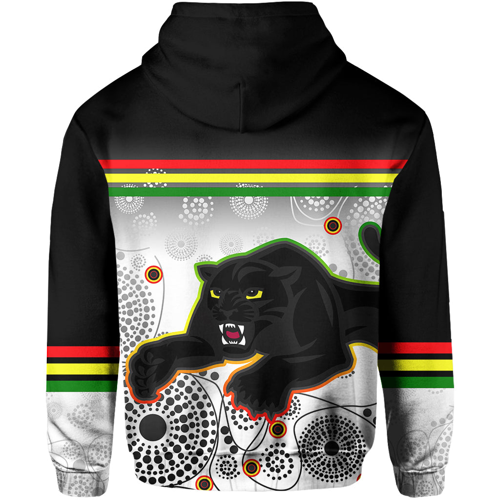 Panthers Zip Hoodie Aboriginal Patterns White LT6 - Vibe Hoodie Shop