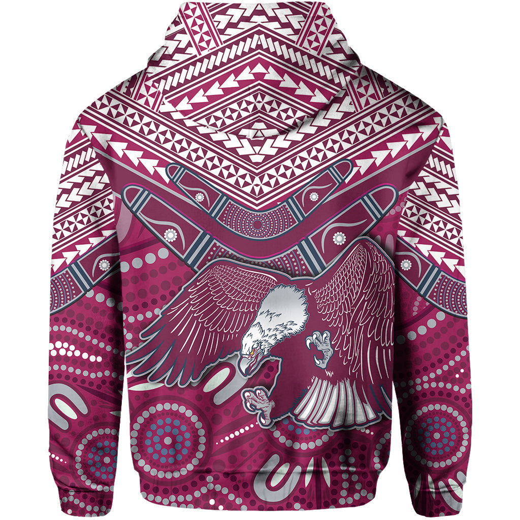 (Custom Text) Sea Eagles Hoodie Aboriginal and Polynesian LT6 - Vibe Hoodie Shop