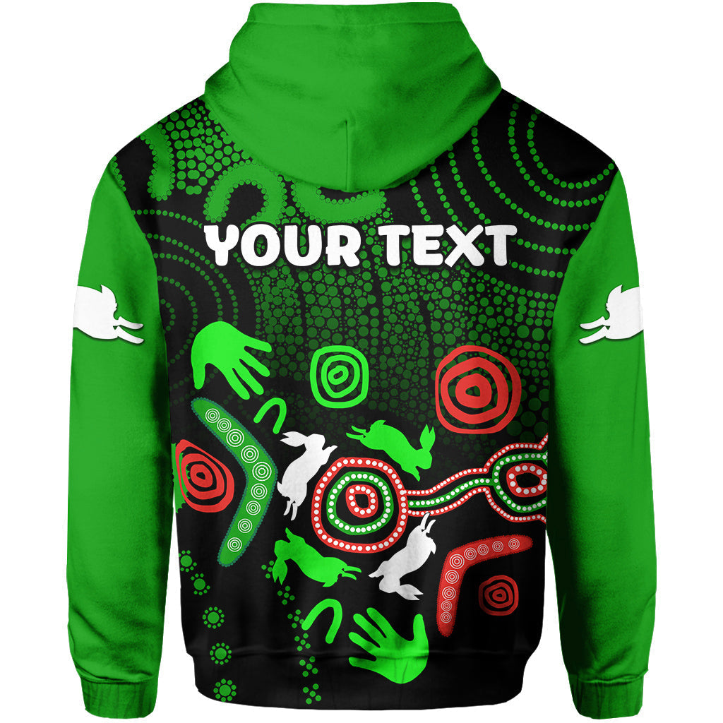 (Custom Personalised) South Sydney Rabbitohs Indigenous Zip Hoodie No.2 LT6 - Vibe Hoodie Shop