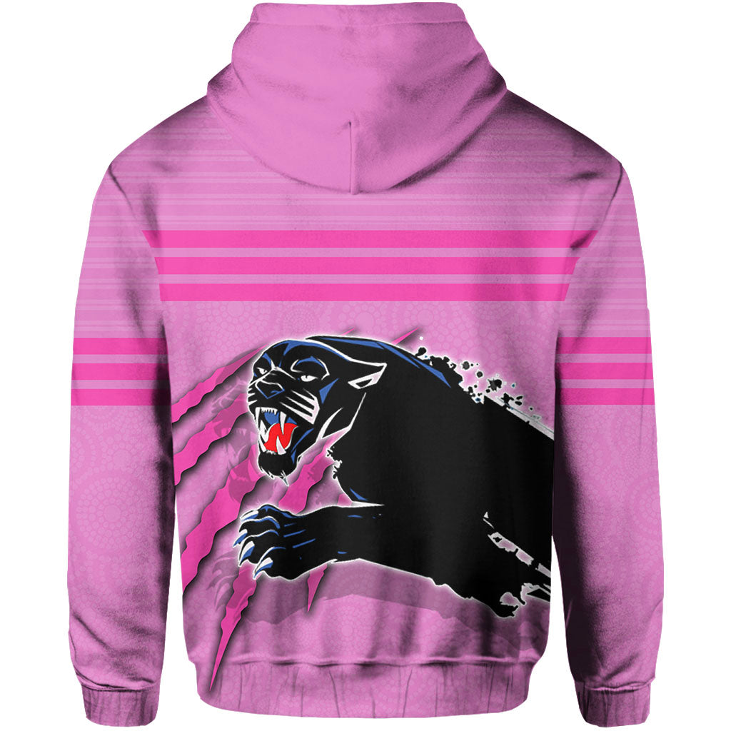 Panthers Zip Hoodie Aboriginal Dot Patterns Pink Style LT6 - Vibe Hoodie Shop