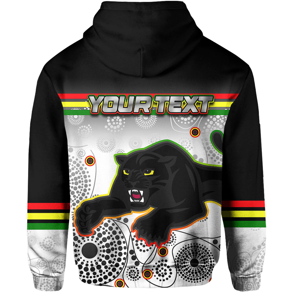 (Custom Personalised) Panthers Hoodie Aboriginal Patterns White LT6 - Vibe Hoodie Shop