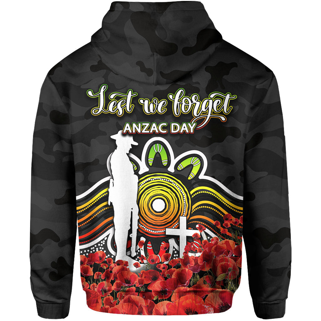 Penrith Panthers Hoodie ANZAC Day Poppy Flowers With Army Patterns LT6 - Vibe Hoodie Shop