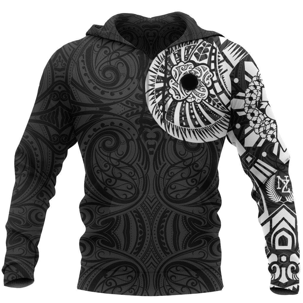 ANZAC New Zealand Hoodie, Maori Poppies Tattoo Pullover Hoodie - White - Vibe Hoodie Shop