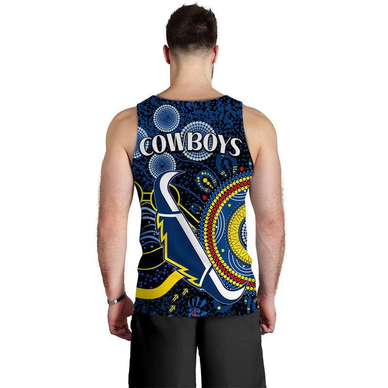 Cowboys Rugby Men Tank Top Aboriginal Dots Version - Vibe Hoodie Shop