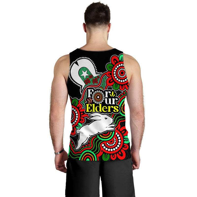 Rabbitohs Rugby Men Tank Top NAIDOC Torres Strait For Our Elders - Vibe Hoodie Shop