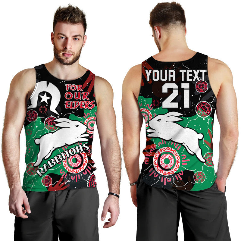 (Custom Personalised) Rabbitohs Rugby NAIDOC 2023 Men Tank Top Torres Strait Aboriginal - Vibe Hoodie Shop