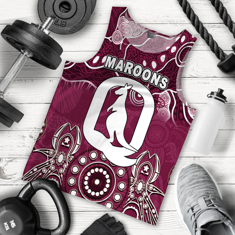 Queensland Maroons Men Tank Top Aboriginal - Vibe Hoodie Shop