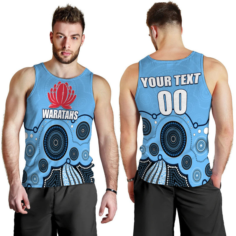 (Custom Personalised And Number) NSW WARATAHS Men Tank Top Aboriginal - Vibe Hoodie Shop