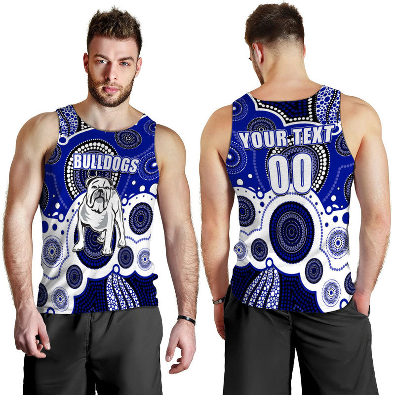 (Custom Personalised And Number) Canterbury Bulldogs Rugby Men Tank Top Aboriginal - Vibe Hoodie Shop