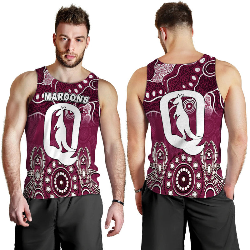 Queensland Maroons Men Tank Top Aboriginal - Vibe Hoodie Shop