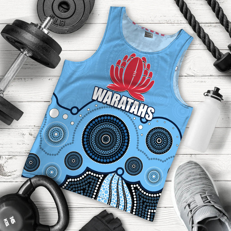 (Custom Personalised And Number) NSW WARATAHS Men Tank Top Aboriginal - Vibe Hoodie Shop