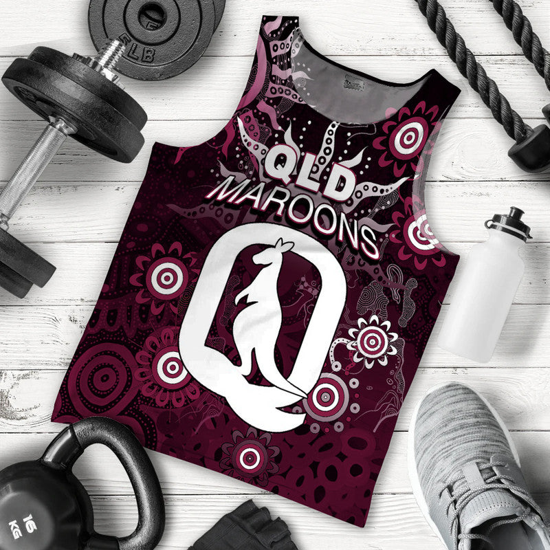 QLD Maroons Men Tank Top Aboriginal - Vibe Hoodie Shop