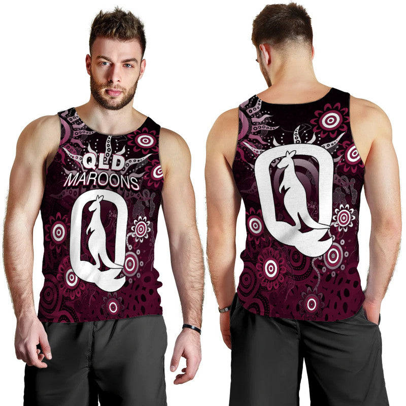 QLD Maroons Men Tank Top Aboriginal - Vibe Hoodie Shop