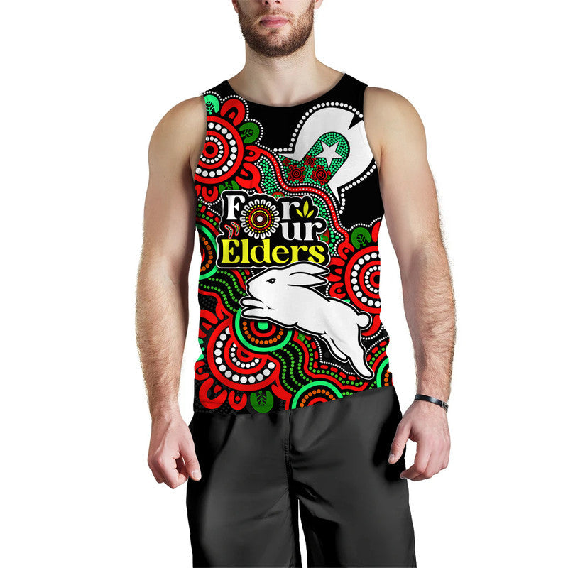 (Custom Personalised) Rabbitohs Rugby Men Tank Top NAIDOC Torres Strait For Our Elders - Vibe Hoodie Shop