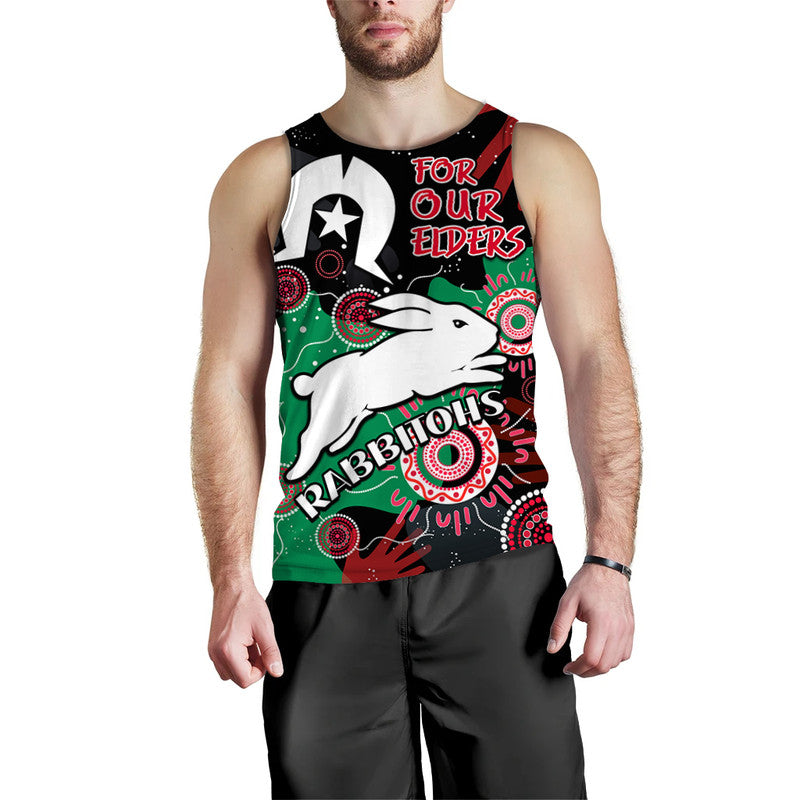 (Custom Personalised) Rabbitohs Rugby NAIDOC 2023 Men Tank Top Torres Strait Aboriginal - Vibe Hoodie Shop