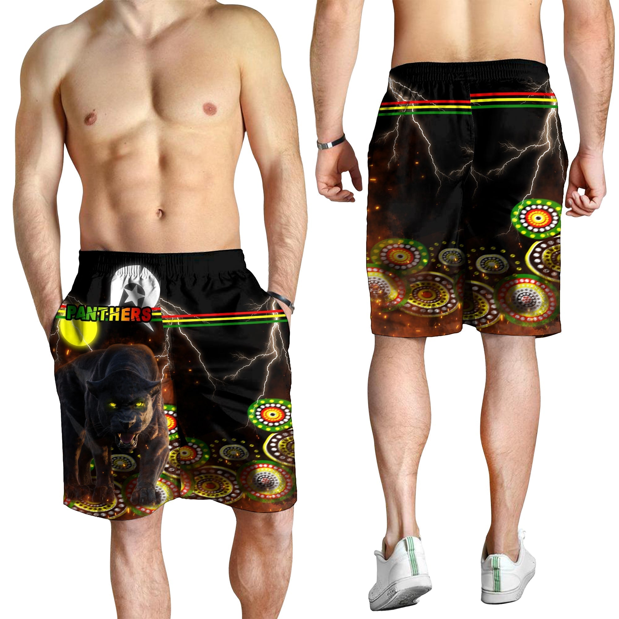 (Custom Personalised) Panthers NAIDOC Week All Over Print Men's Shorts Special Style LT16 - Vibe Hoodie Shop