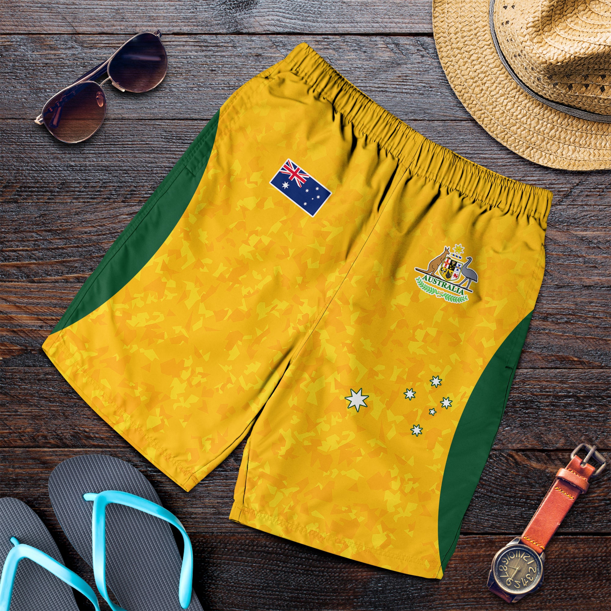 Australia Soccer Men Shorts Socceroos With Kangaroo - Matildas 2023 - Vibe Hoodie Shop