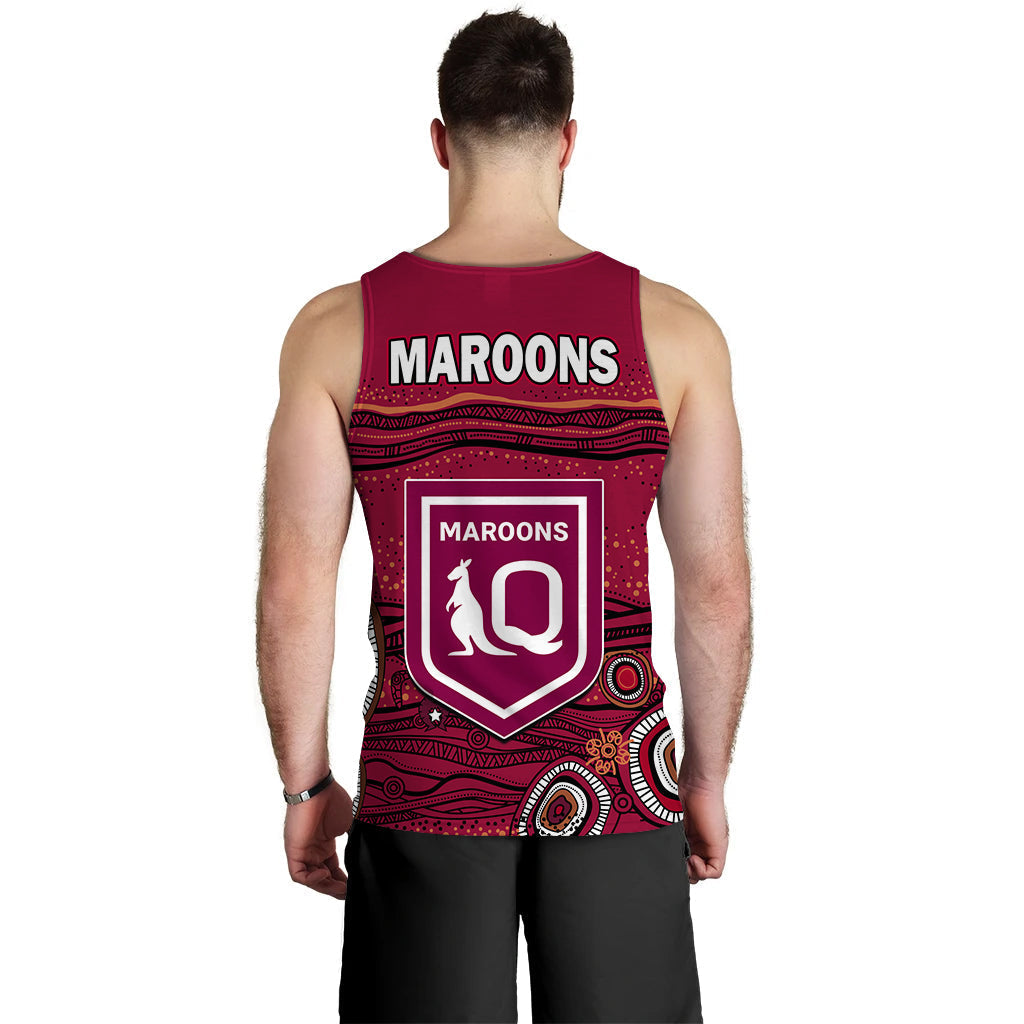 QLD Maroons Rugby Men Tank Top Indigenous - Vibe Hoodie Shop