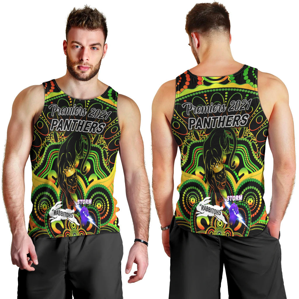 Penrith Panthers Men Tank Top 2021 Indigenous Premiers - The King - Vibe Hoodie Shop