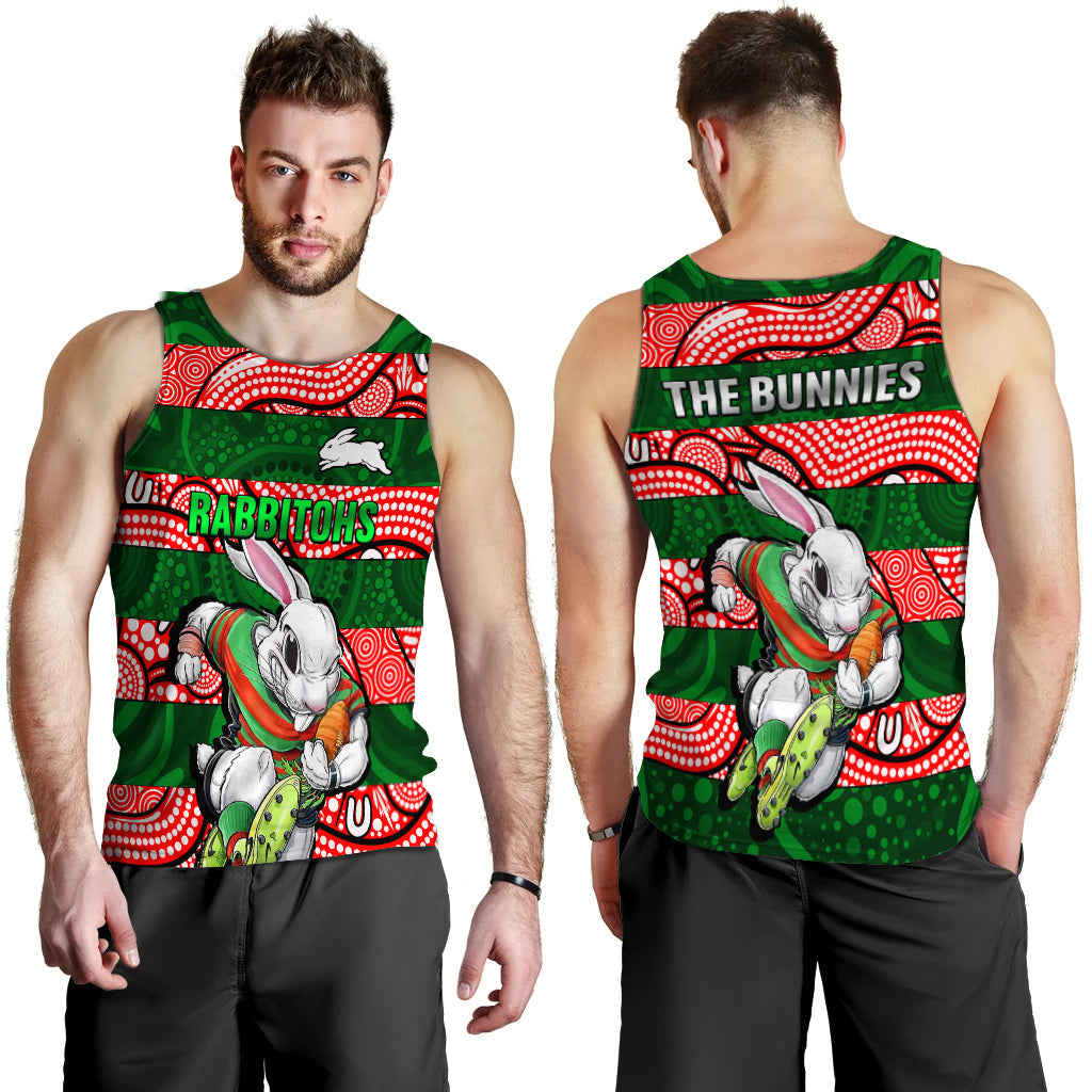 Rabbitohs Rugby The Bunnies Aboriginal Men Tank Top - - Vibe Hoodie Shop