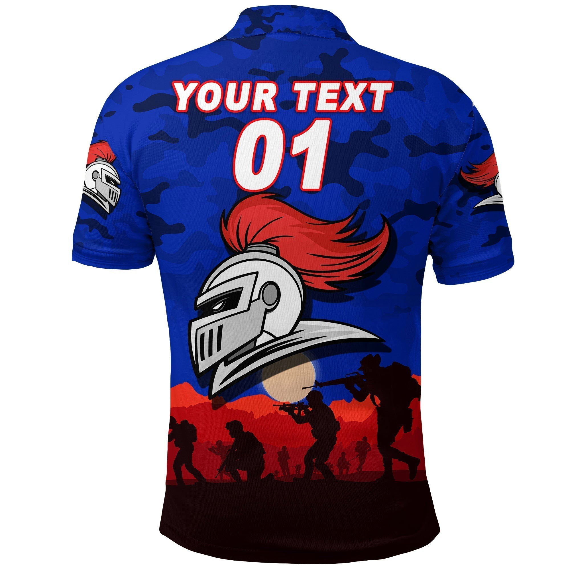 (Custom Personalised) Newcastle Knights ANZAC 2022 Polo Shirt Simple Style - Vibe Hoodie Shop