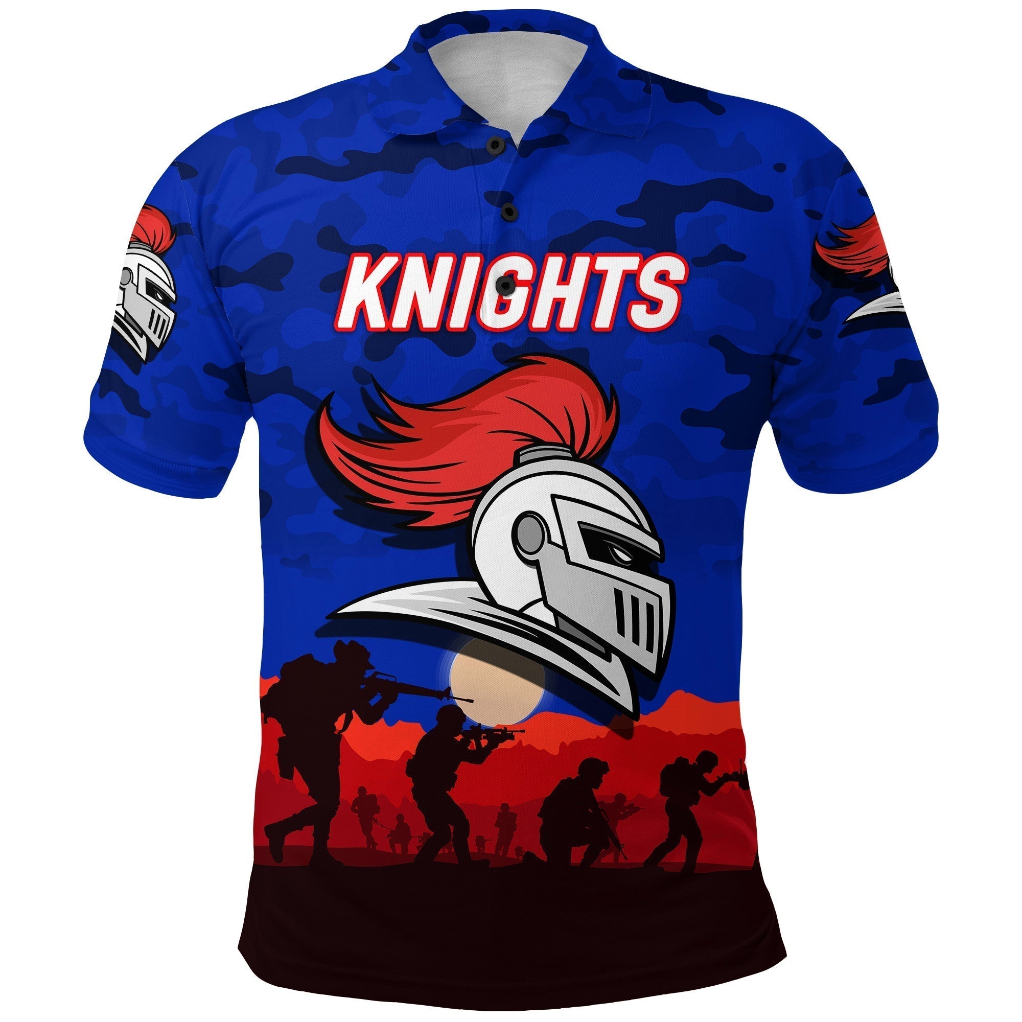 (Custom Personalised) Newcastle Knights ANZAC 2022 Polo Shirt Simple Style - Vibe Hoodie Shop