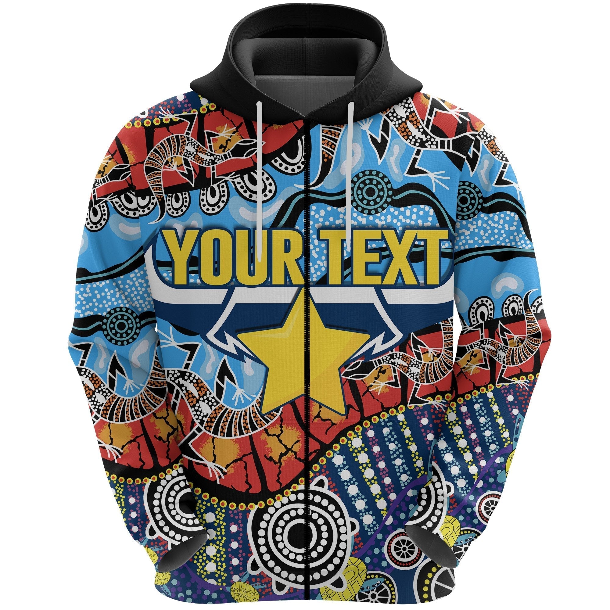 (Custom Personalised) Cowboys Indigenous Zip Hoodie - Vibe Hoodie Shop