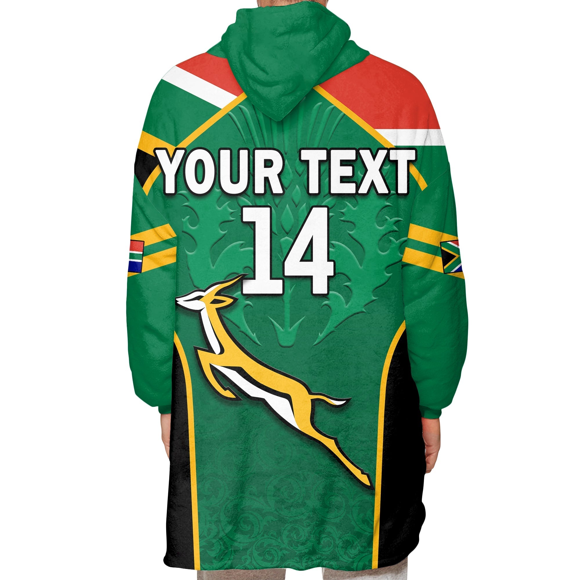 South Africa Rugby Springboks 2022 Sporty Style Go Amabokoboko Wearable Blanket Hoodie - Vibe Hoodie Shop