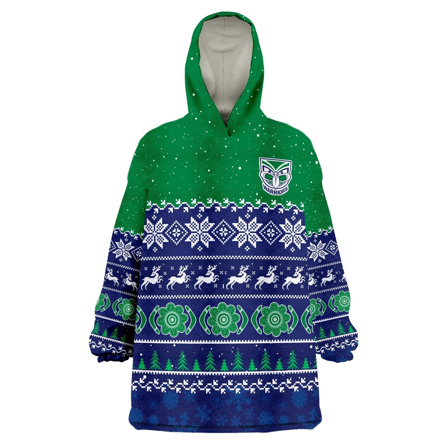custom-personalised-warriors-rugby-wearable-blanket-hoodie-new-zealand-indigenous-merry-christmas