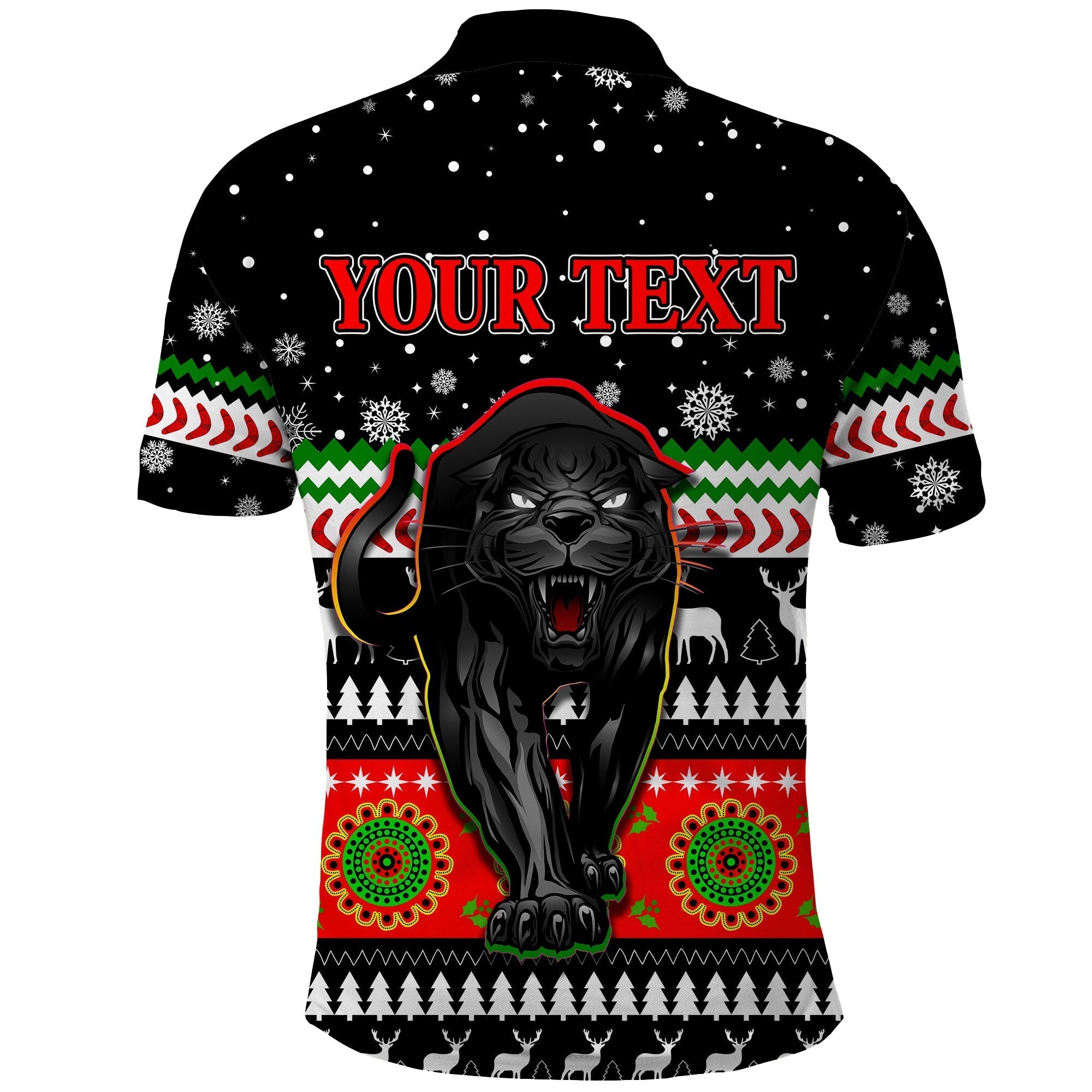 (Custom Personalised) Panthers Polo Shirt Penrith Christmas The Riff - Vibe Hoodie Shop