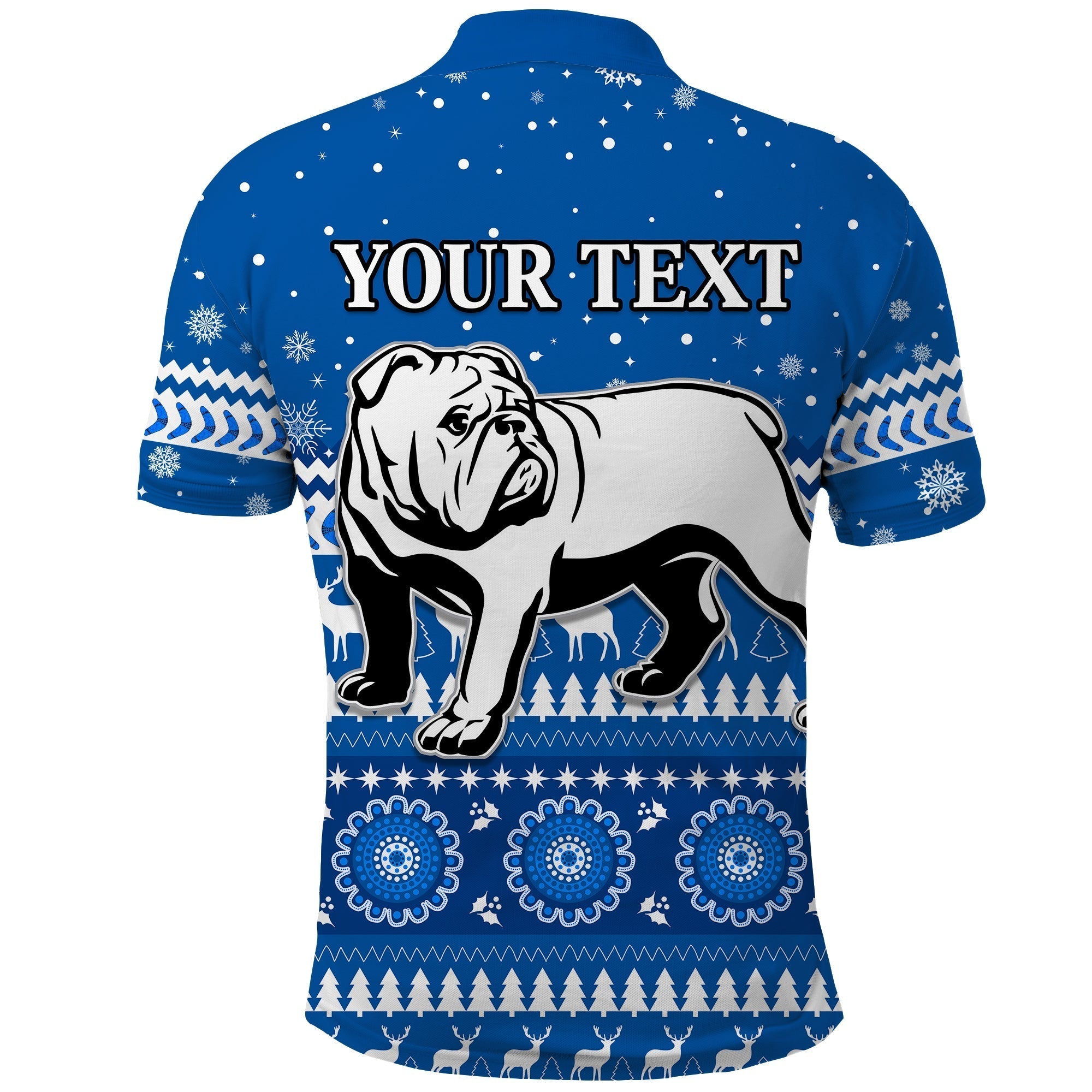 (Custom Personalised) Bulldogs Polo Shirt Christmas Canterbury Bankstown - Vibe Hoodie Shop