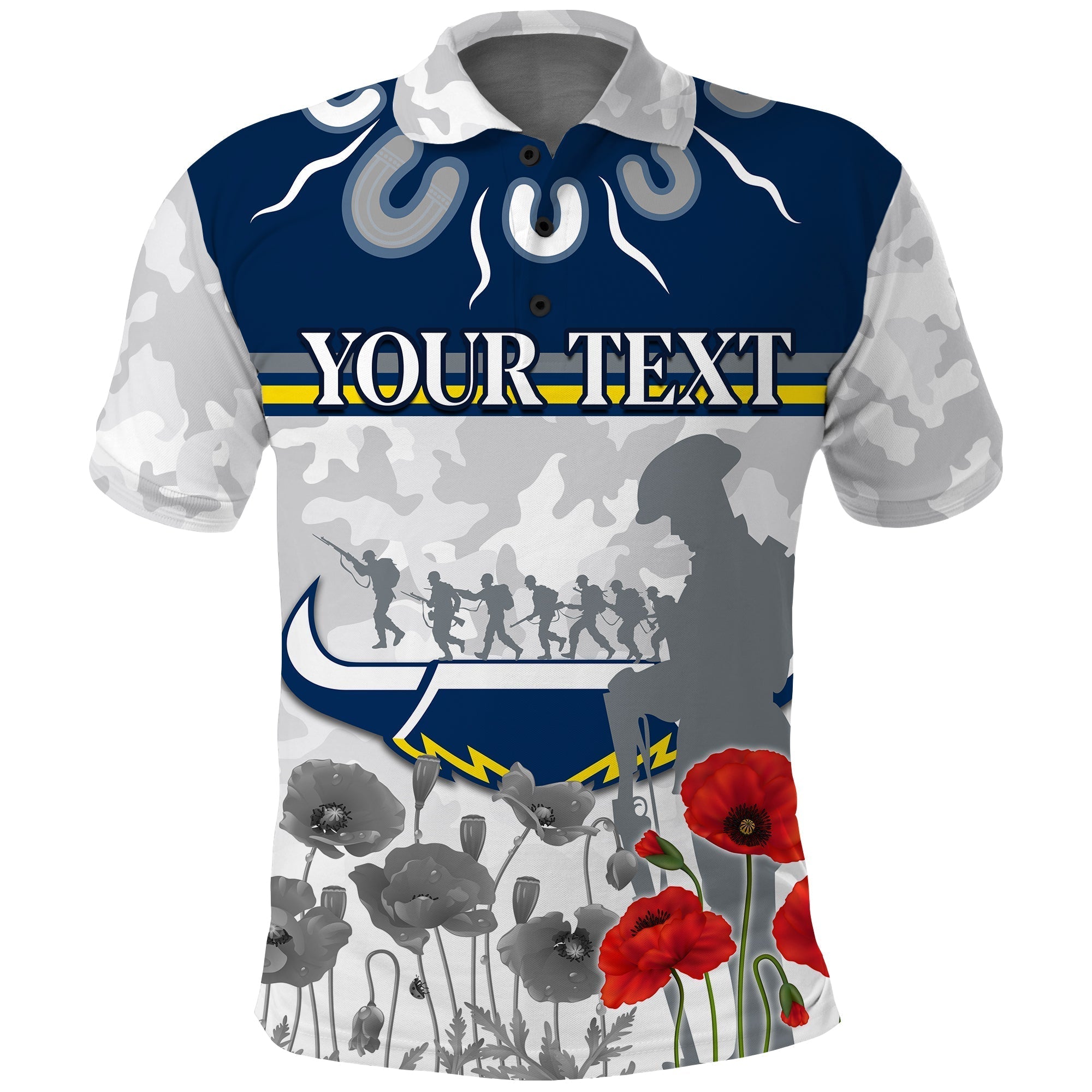 (Custom Personalised) Cowboys ANZAC 2022 Polo Shirt Aboriginal Lest We Forget - Vibe Hoodie Shop